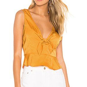 BCBGENERATION  Tie-Front Peplum Satin Tank